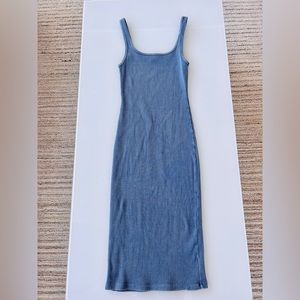 Aritzia Wilfred Free Midi Bodycon Blue Dress (Like New)